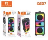 CAIXA DE SOM BLUETOOTH QS07 COM LED RGB